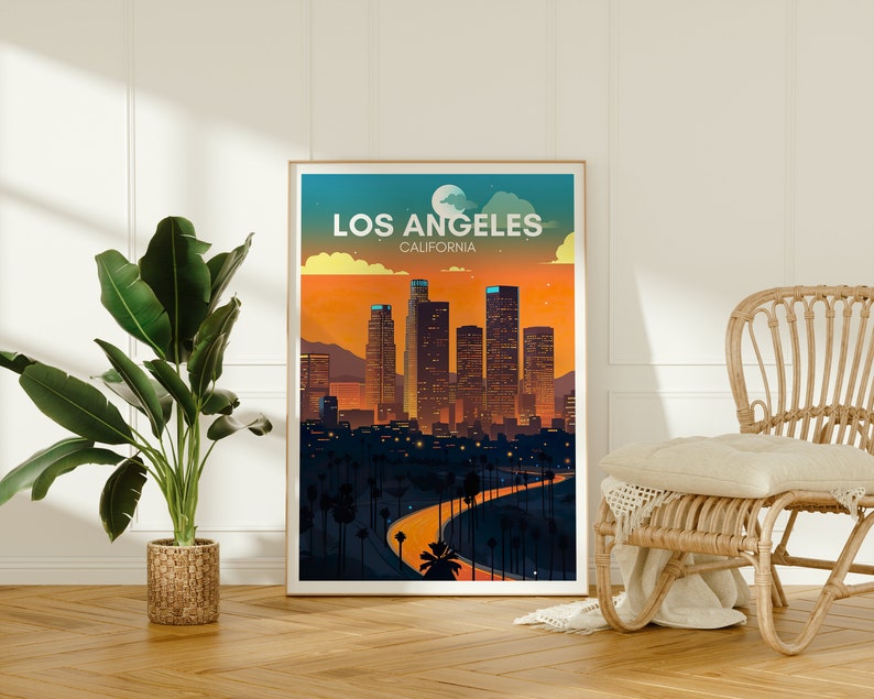 Los Angeles Poster, California Wall Art, Los Angeles Print, Los Angeles Travel Poster, LA Art, City Poster, Poster Art, Wall Decor
