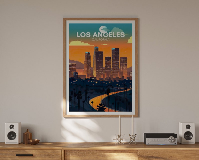 Los Angeles Poster, California Wall Art, Los Angeles Print, Los Angeles Travel Poster, LA Art, City Poster, Poster Art, Wall Decor