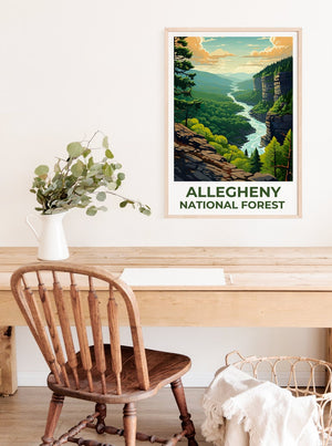 Allegheny Forest Travel Poster, Pennsylvania Wall Art, Pennsylvania Print, Allegheny Poster, Pennsylvania Poster, Nature Poster