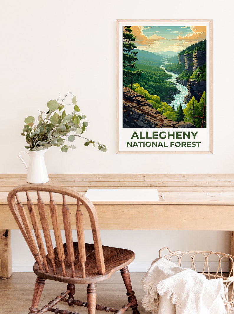 Allegheny Forest Travel Poster, Pennsylvania Wall Art, Pennsylvania Print, Allegheny Poster, Pennsylvania Poster, Nature Poster