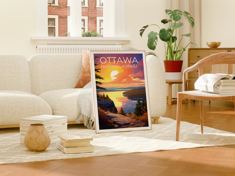 Ottawa Forest Travel Poster, Michigan Wall Art, Michigan Print, Ottawa Forest Poster, Michigan Poster, Nature Poster, Ottawa Art