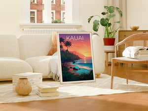 Kauai Poster, Kauai Print, Hawaii Poster, Hawaii Print, Kauai Travel Poster, Beach Art, Hawaii Art