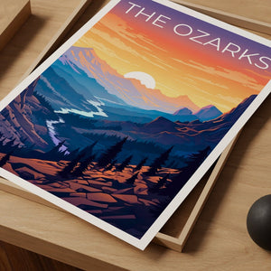 Ozarks Travel Poster, Mountains Wall Art, Mountains Print, Ozarks Poster, Hiking Poster, Nature Poster, Ozarks Art