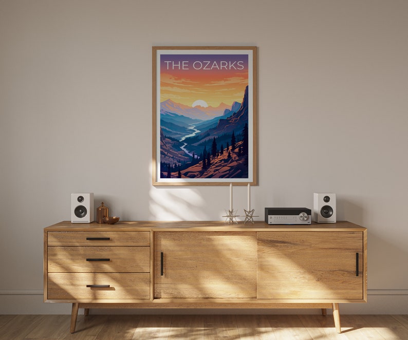 Ozarks Travel Poster, Mountains Wall Art, Mountains Print, Ozarks Poster, Hiking Poster, Nature Poster, Ozarks Art