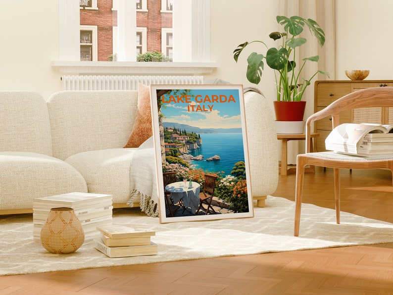 Lake Garda Travel Poster, Italy Wall Art, Italy Print, Lake Garda Poster, Italy Poster, Nature Poster, Lake Garda Art