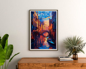 Venice Poster, Venice Print, Italy Poster, Italy Print, Venice Gondola Travel Poster, Italy Art, Venice Art