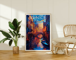 Venice Poster, Venice Print, Italy Poster, Italy Print, Venice Gondola Travel Poster, Italy Art, Venice Art