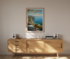 Lake Garda Travel Poster, Italy Wall Art, Italy Print, Lake Garda Poster, Italy Poster, Nature Poster, Lake Garda Art