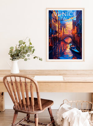Venice Poster, Venice Print, Italy Poster, Italy Print, Venice Gondola Travel Poster, Italy Art, Venice Art