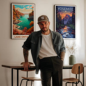 Lake Ontario Travel Print Great Lakes Poster Canada Wall Art Forest Illustration Lake Ontario Poster Home Decor Birthday Gift