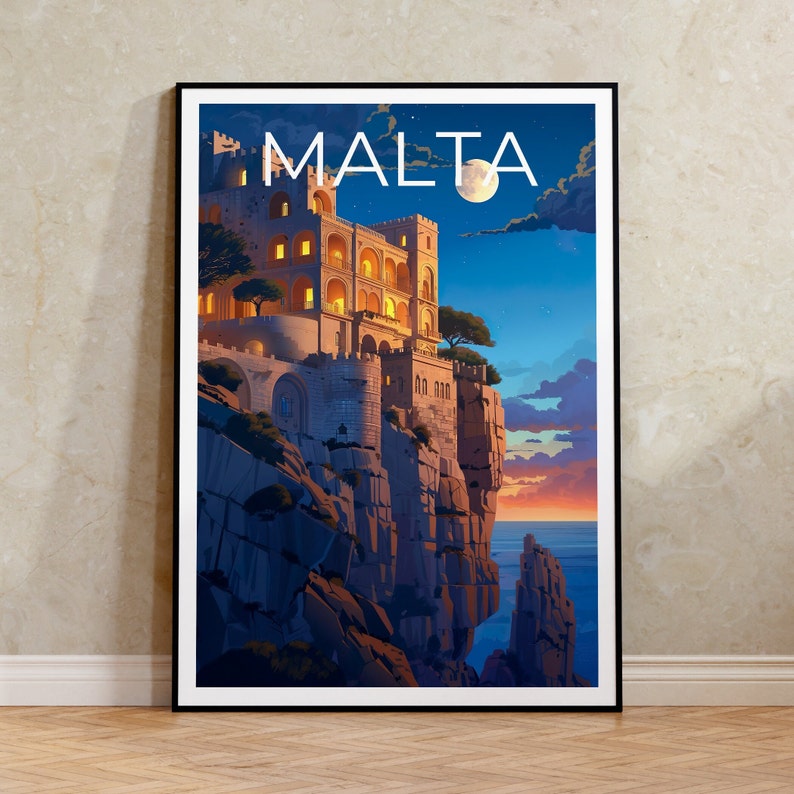 Malta Travel Poster, Malta Wall Art, Malta Print, Malta Poster, Europe Poster, Malta Art