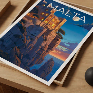 Malta Travel Poster, Malta Wall Art, Malta Print, Malta Poster, Europe Poster, Malta Art