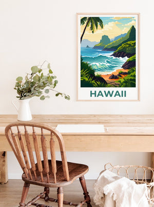 Hawaii Poster, Hawaii Print, Island Poster, Island Print, Hawaii Travel Poster, Tropical Island Poster, Hawaii Art