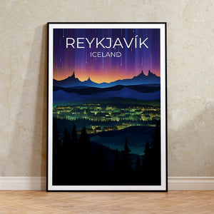 Reykjavík Travel Poster, Iceland Wall Art, Iceland Print, Reykjavík Poster, Europe Poster, City Poster, Reykjavik poster
