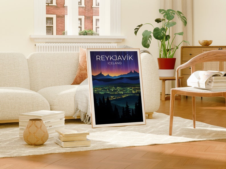 Reykjavík Travel Poster, Iceland Wall Art, Iceland Print, Reykjavík Poster, Europe Poster, City Poster, Reykjavik poster
