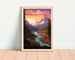 Affiche de voyage du Colorado, affiche des Rocheuses, impression des Rocheuses, affiche du Colorado, affiche des montagnes Rocheuses, affiche des Rocheuses, impression du Colorado