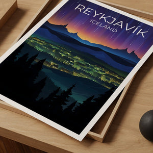 Reykjavík Travel Poster, Iceland Wall Art, Iceland Print, Reykjavík Poster, Europe Poster, City Poster, Reykjavik poster