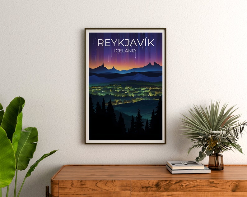 Reykjavík Travel Poster, Iceland Wall Art, Iceland Print, Reykjavík Poster, Europe Poster, City Poster, Reykjavik poster