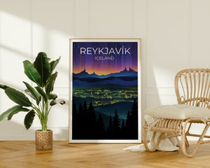 Reykjavík Travel Poster, Iceland Wall Art, Iceland Print, Reykjavík Poster, Europe Poster, City Poster, Reykjavik poster