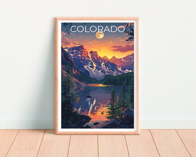 Colorado Poster, Colorado Print, Rocky Mountains Poster, Rockies Poster, Colorado Travel Poster, Mountain Art, Colorado Art
