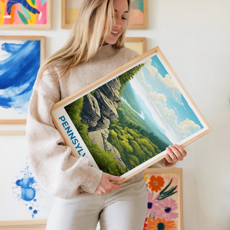 Pennsylvania Travel Print, Allegheny Mountains Poster, Mountains Wall Art, Pennsylvania Poster, Home Decor, Birthday Gift