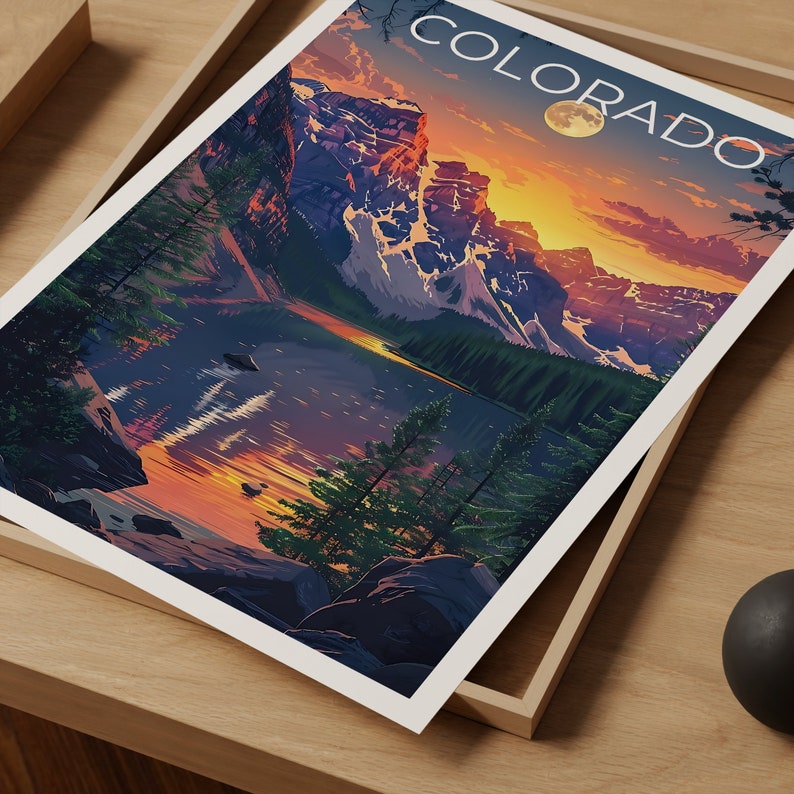Colorado Poster, Colorado Print, Rocky Mountains Poster, Rockies Poster, Colorado Travel Poster, Mountain Art, Colorado Art