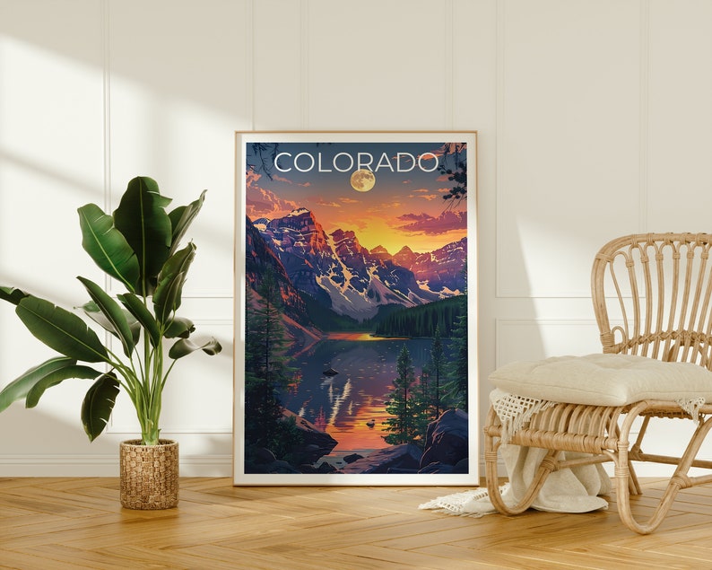 Colorado Poster, Colorado Print, Rocky Mountains Poster, Rockies Poster, Colorado Travel Poster, Mountain Art, Colorado Art