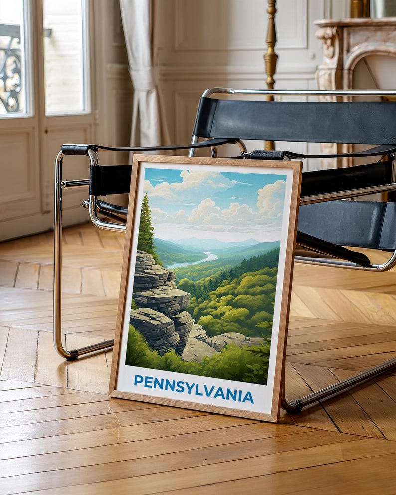 Pennsylvania Travel Print, Allegheny Mountains Poster, Mountains Wall Art, Pennsylvania Poster, Home Decor, Birthday Gift