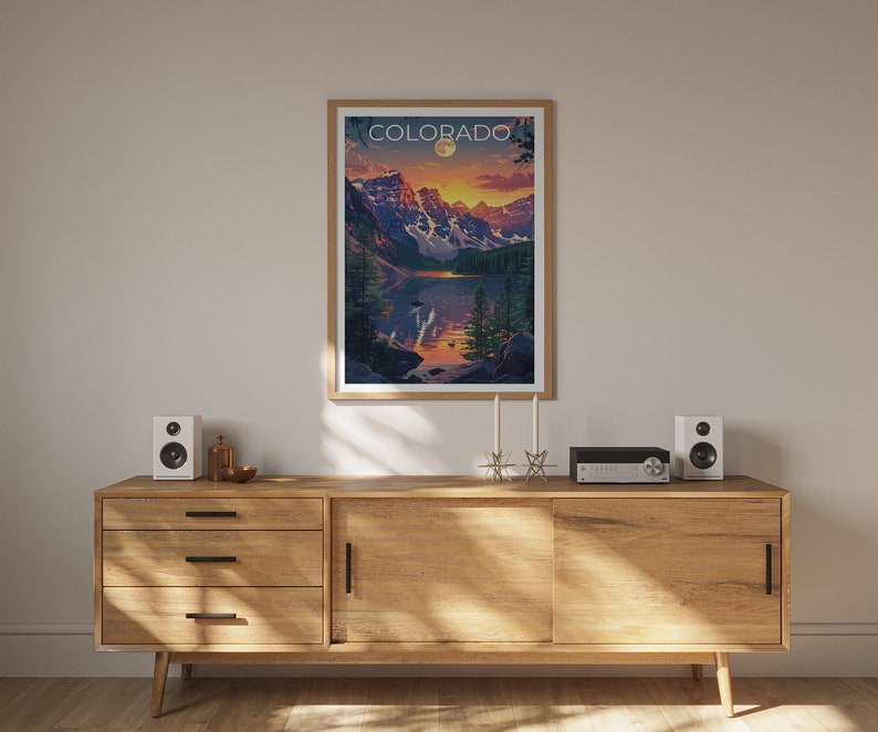 Colorado Poster, Colorado Print, Rocky Mountains Poster, Rockies Poster, Colorado Travel Poster, Mountain Art, Colorado Art