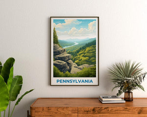 Pennsylvania Travel Print, Allegheny Mountains Poster, Mountains Wall Art, Pennsylvania Poster, Home Decor, Birthday Gift