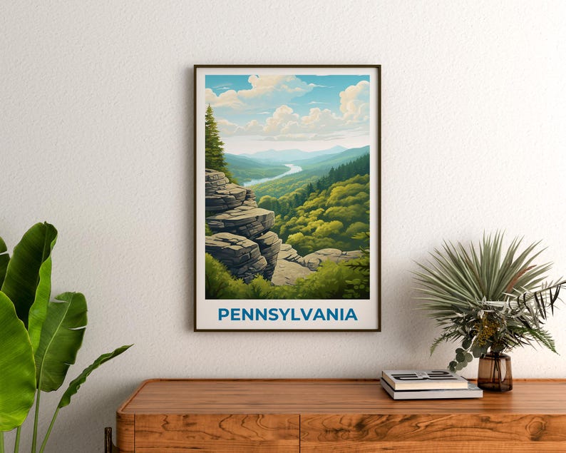 Pennsylvania Travel Print, Allegheny Mountains Poster, Mountains Wall Art, Pennsylvania Poster, Home Decor, Birthday Gift