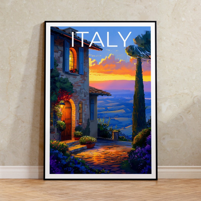 Italy Travel Poster, Italy Wall Art, Italy Print, Italy Poster, Tuscany Poster, Europe Poster, Italy Art