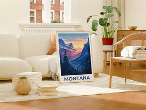 Affiche Montana, Impression Montana, Affiche de montagne, Impression de montagne, Affiche de voyage Montana, Affiche de forêt, Art Montana
