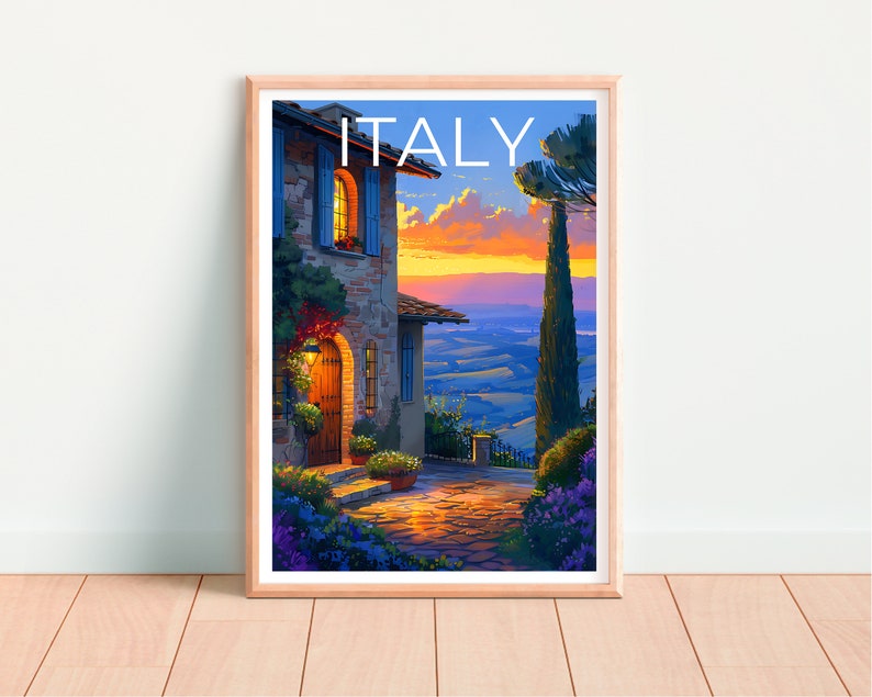 Italy Travel Poster, Italy Wall Art, Italy Print, Italy Poster, Tuscany Poster, Europe Poster, Italy Art