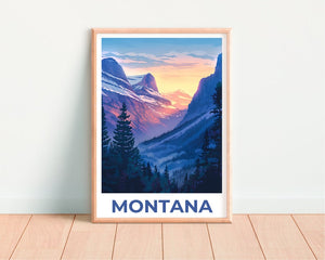 Affiche Montana, Impression Montana, Affiche de montagne, Impression de montagne, Affiche de voyage Montana, Affiche de forêt, Art Montana