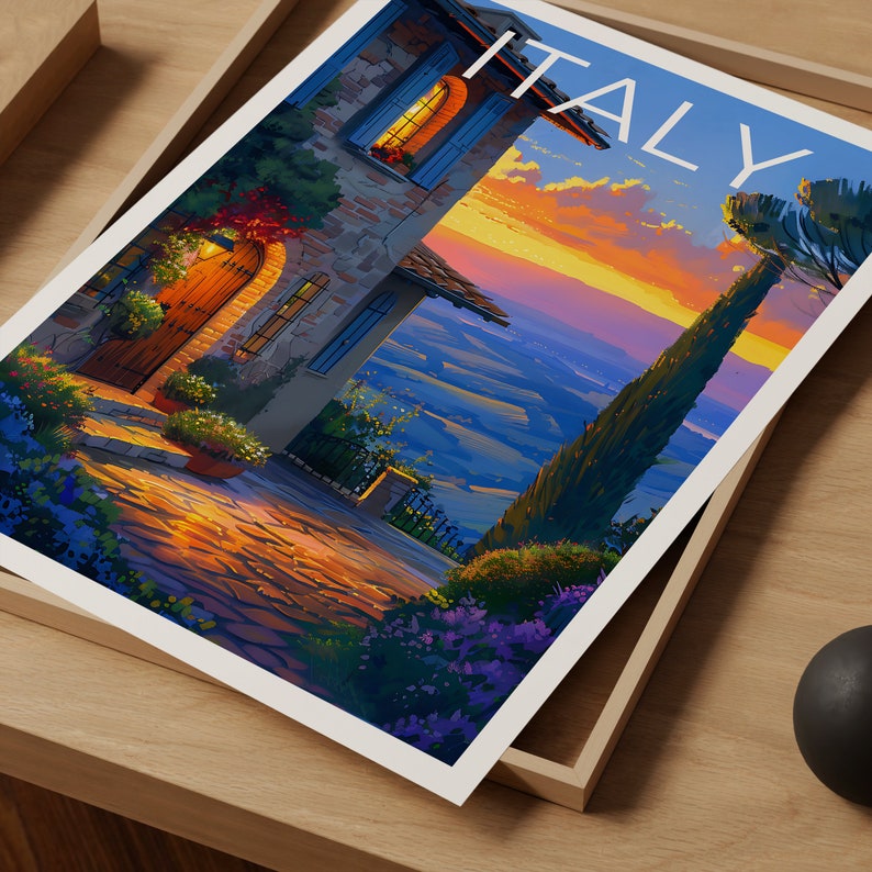Italy Travel Poster, Italy Wall Art, Italy Print, Italy Poster, Tuscany Poster, Europe Poster, Italy Art