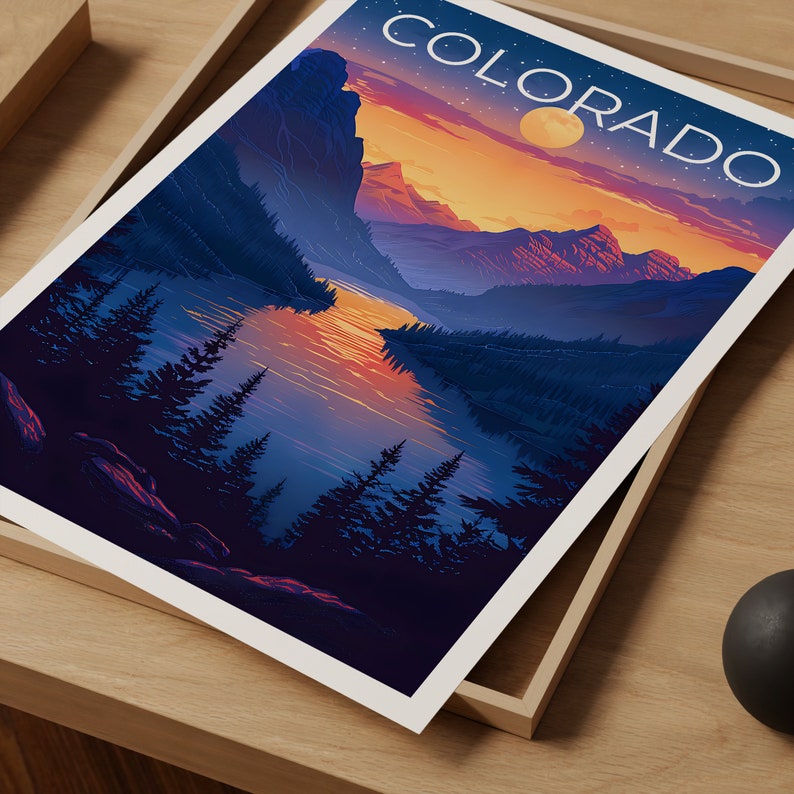 Colorado Poster, Colorado Print, Rocky Mountains Poster, Rockies Poster, Colorado Travel Poster, Mountain Art, Colorado Art