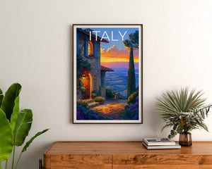 Italy Travel Poster, Italy Wall Art, Italy Print, Italy Poster, Tuscany Poster, Europe Poster, Italy Art