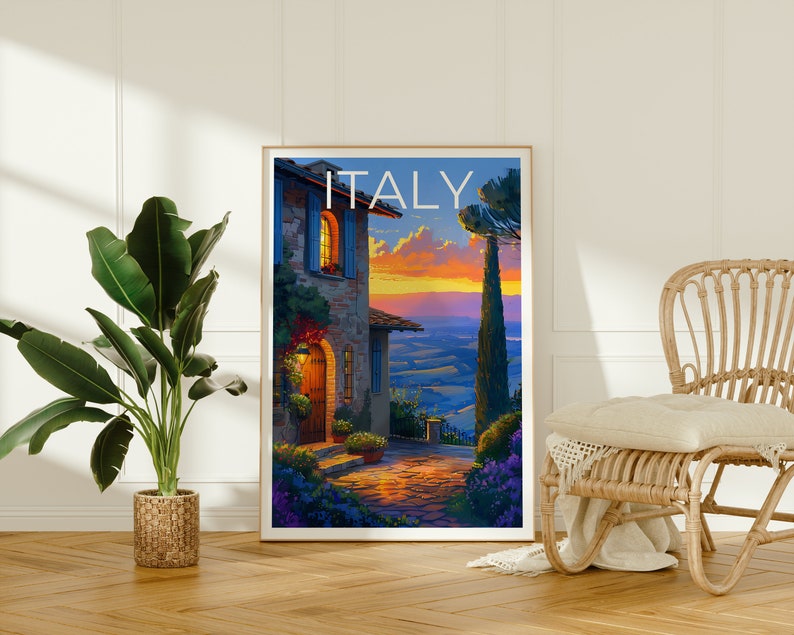 Italy Travel Poster, Italy Wall Art, Italy Print, Italy Poster, Tuscany Poster, Europe Poster, Italy Art