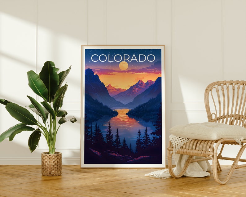 Colorado Poster, Colorado Print, Rocky Mountains Poster, Rockies Poster, Colorado Travel Poster, Mountain Art, Colorado Art