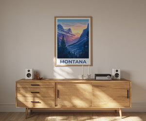 Affiche Montana, Impression Montana, Affiche de montagne, Impression de montagne, Affiche de voyage Montana, Affiche de forêt, Art Montana