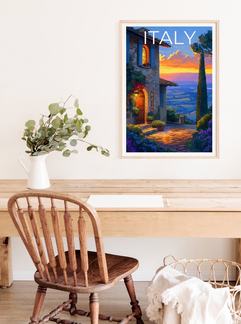 Italy Travel Poster, Italy Wall Art, Italy Print, Italy Poster, Tuscany Poster, Europe Poster, Italy Art