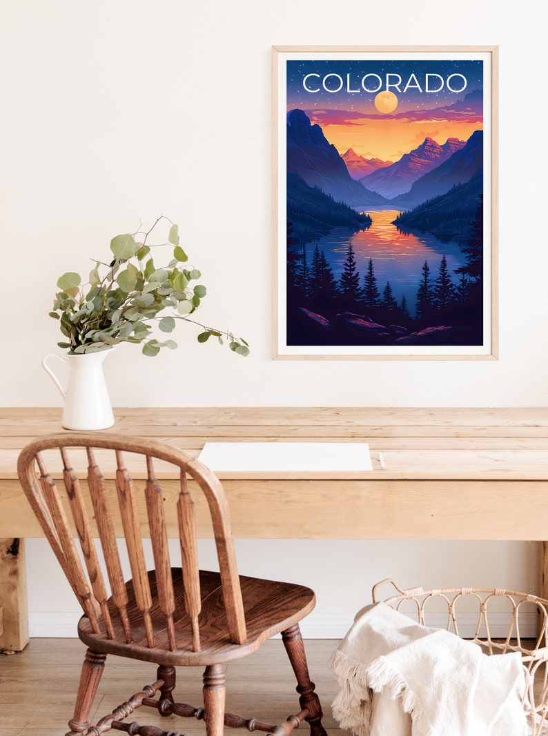 Colorado Poster, Colorado Print, Rocky Mountains Poster, Rockies Poster, Colorado Travel Poster, Mountain Art, Colorado Art