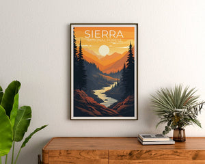 Sierra National Forest Travel Poster, California Wall Art, California Print, Sierra National Forest Poster, California Poster, Nature Poster