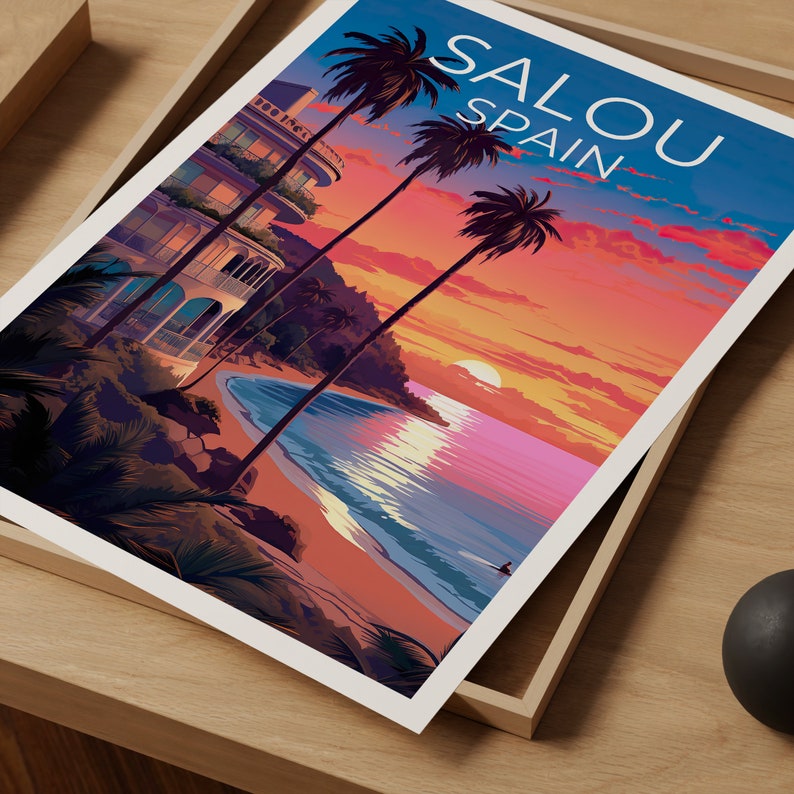 Affiche de Salou, Impression de Salou, Affiche d’Espagne, Impression d’Espagne, Affiche de voyage de Salou, Art de l’Europe, Art de Salou