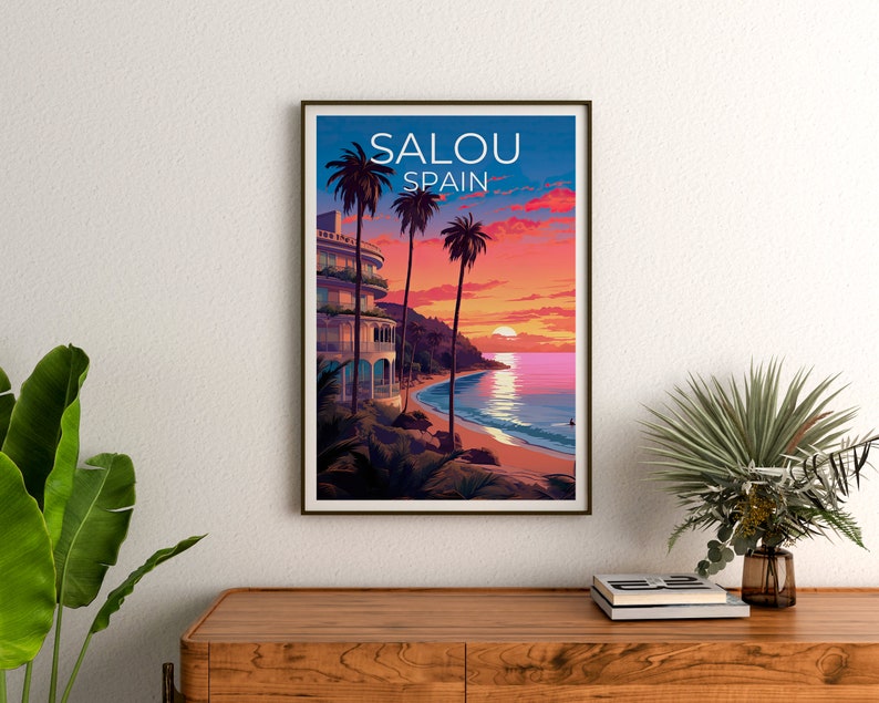 Affiche de Salou, Impression de Salou, Affiche d’Espagne, Impression d’Espagne, Affiche de voyage de Salou, Art de l’Europe, Art de Salou