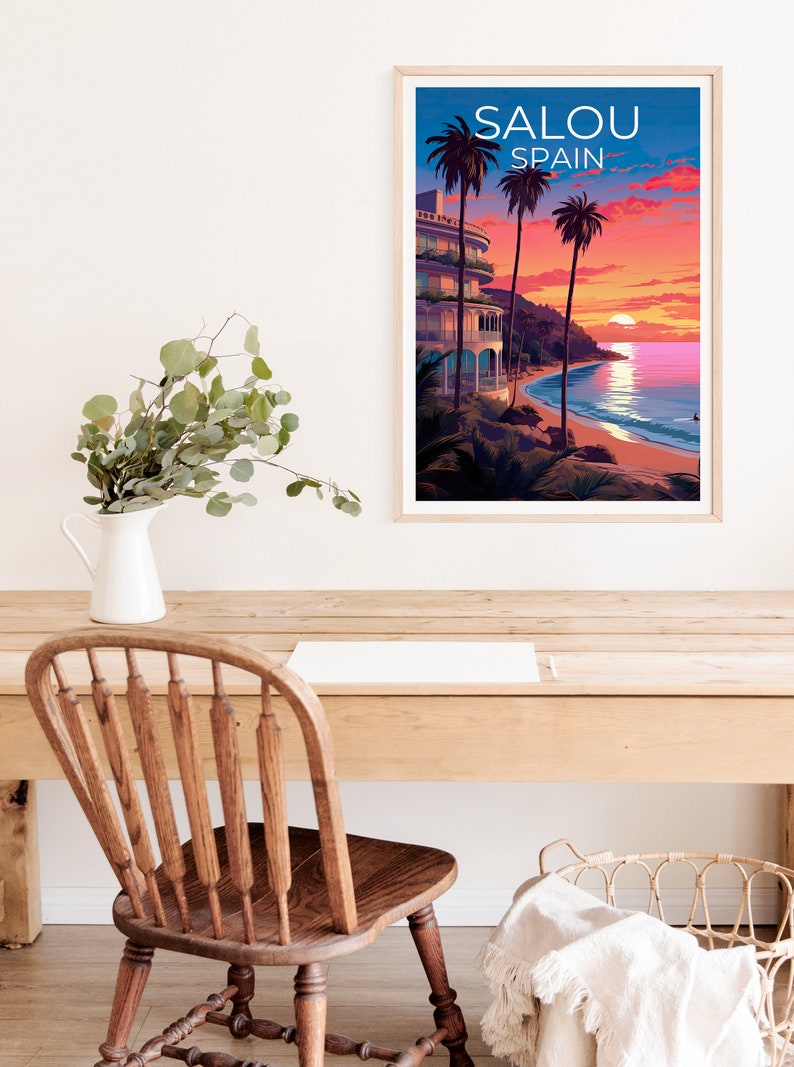 Affiche de Salou, Impression de Salou, Affiche d’Espagne, Impression d’Espagne, Affiche de voyage de Salou, Art de l’Europe, Art de Salou