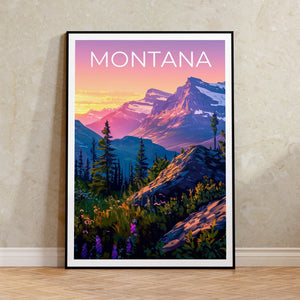 Affiche Montana, Impression Montana, Affiche de montagne, Impression de montagne, Affiche de voyage Montana, Affiche de forêt, Art Montana