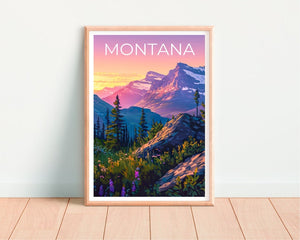 Affiche Montana, Impression Montana, Affiche de montagne, Impression de montagne, Affiche de voyage Montana, Affiche de forêt, Art Montana