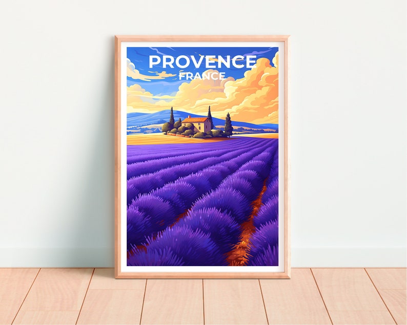 Provence Travel Poster, France Wall Art, Lavender Print, Provence Poster, Flowers Poster, Nature Poster, Provence Art